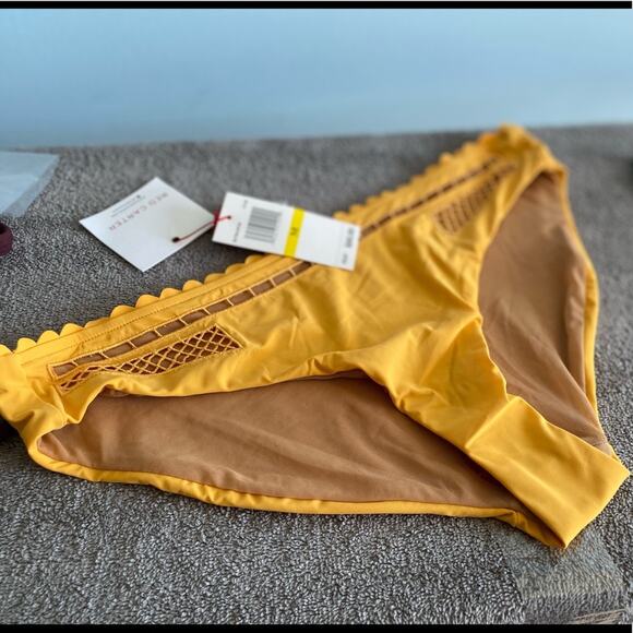 Red Carter scalloped trim Lola bikini bottom - Picture 7 of 9